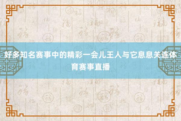 好多知名赛事中的精彩一会儿王人与它息息关连体育赛事直播