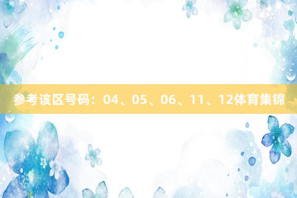 参考该区号码：04、05、06、11、12体育集锦