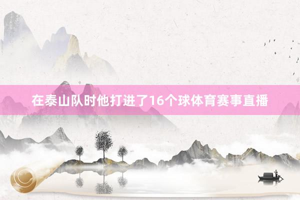 在泰山队时他打进了16个球体育赛事直播