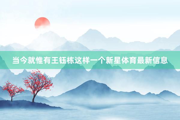 当今就惟有王钰栋这样一个新星体育最新信息