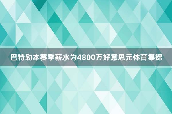 巴特勒本赛季薪水为4800万好意思元体育集锦