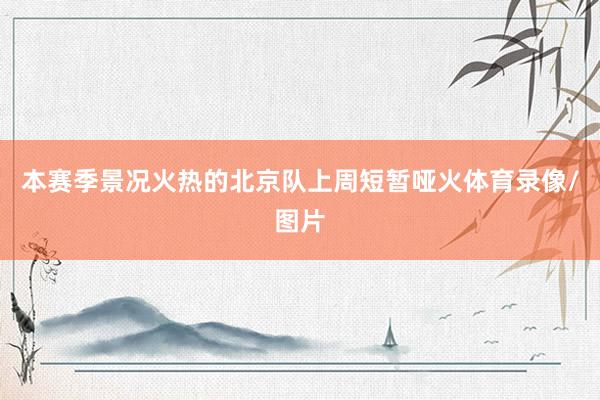 本赛季景况火热的北京队上周短暂哑火体育录像/图片