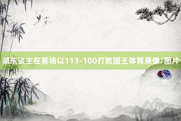 湖东谈主在客场以113-100打败国王体育录像/图片