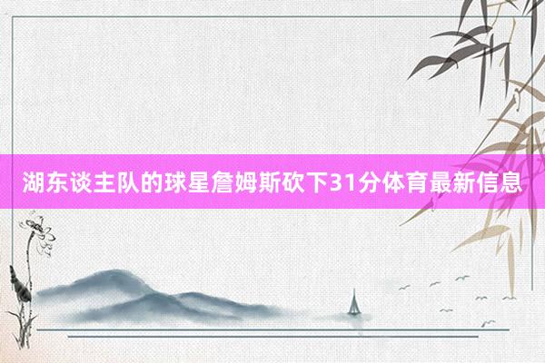 湖东谈主队的球星詹姆斯砍下31分体育最新信息