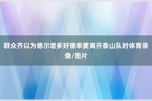 群众齐以为德尔增多好像率要离开泰山队时体育录像/图片