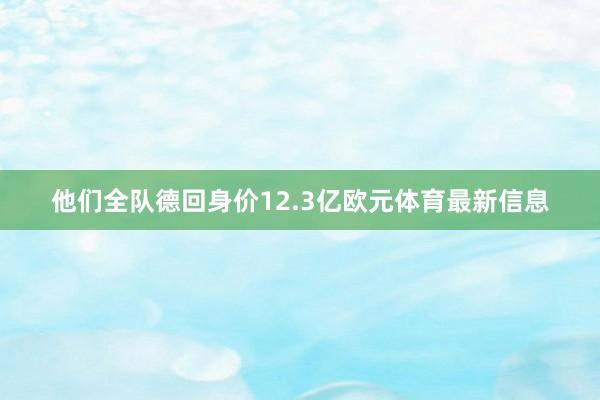 他们全队德回身价12.3亿欧元体育最新信息