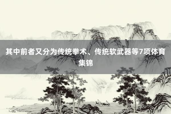 其中前者又分为传统拳术、传统软武器等7项体育集锦